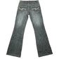 Y2k Naf Naf Flared Stretchy Low Waist Denim Pants Gray - S