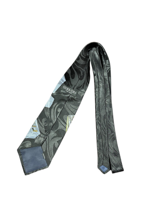 Vintage Mouse Computer Silk Tie Black