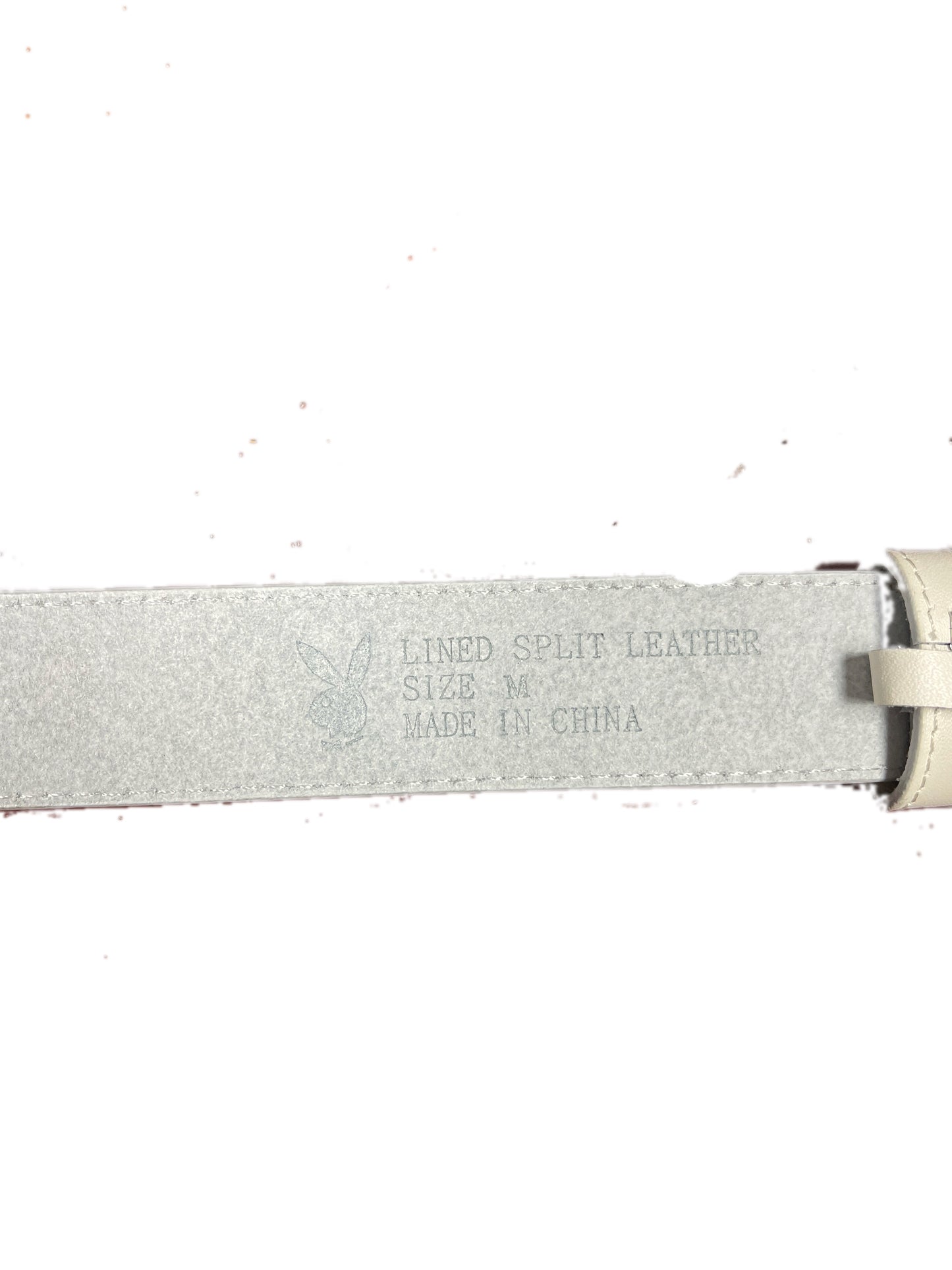 Y2k Playboy Leather Belt White 2004