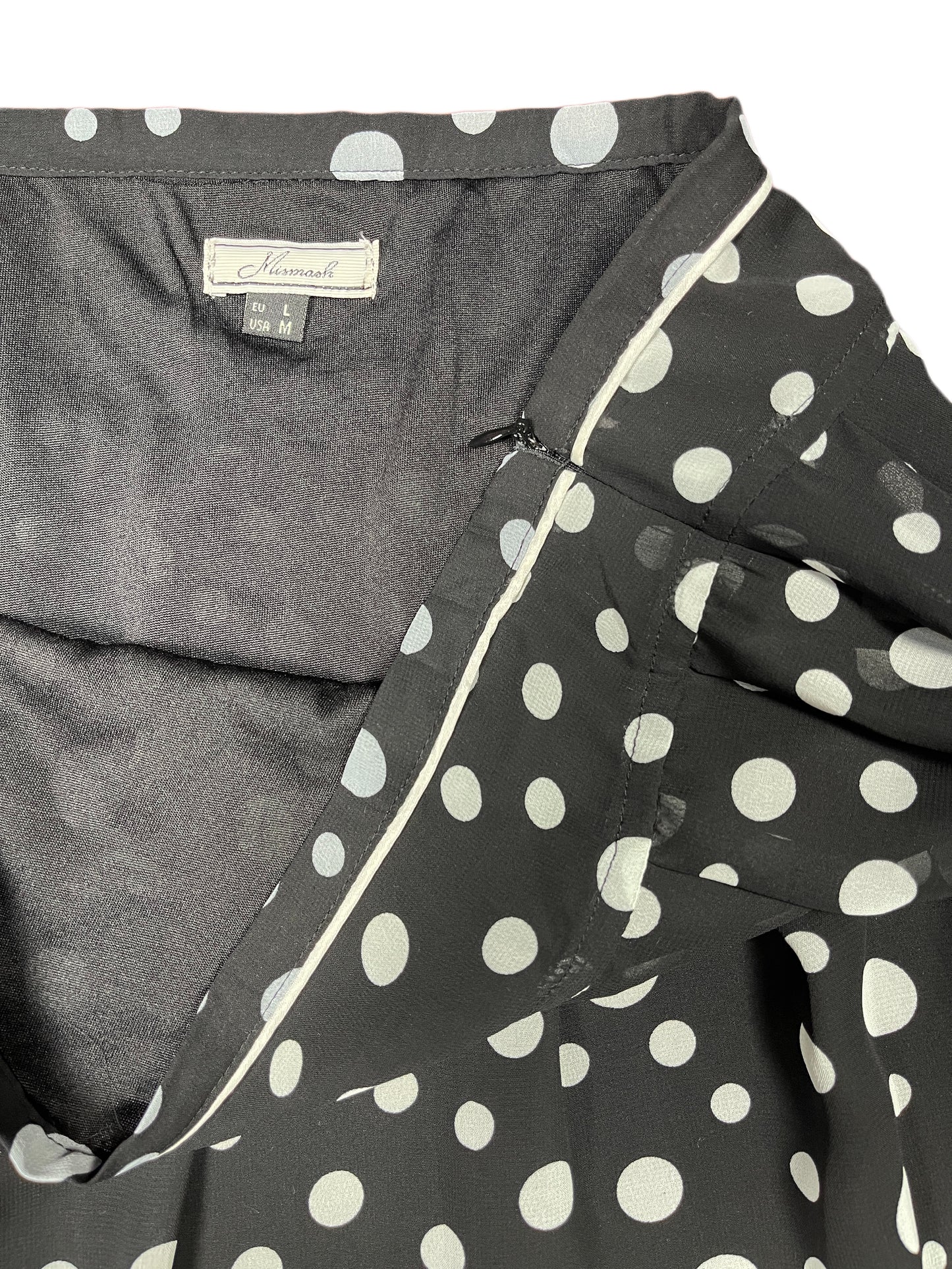 Mismash Skirt Dots Black White - L