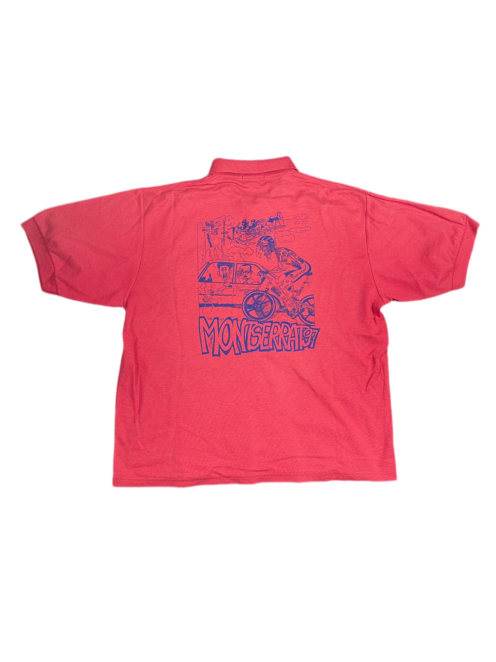 VIntage Larano 1997 Casinos de Catalunya Montserrat Polo Shirt Red - L