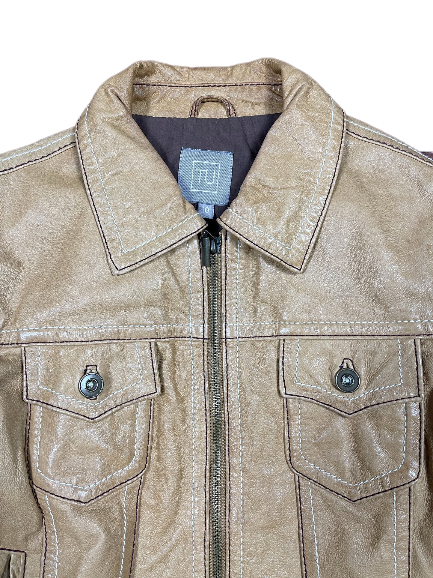 Y2k TU Heather Jacket Brown Beige - S