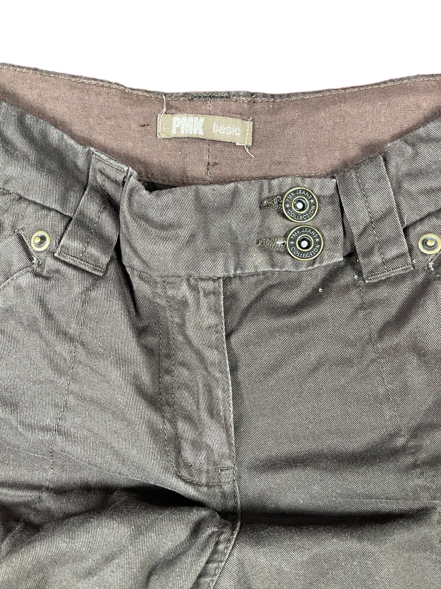 Y2k PMK Low Waist Shorts Brown - XS