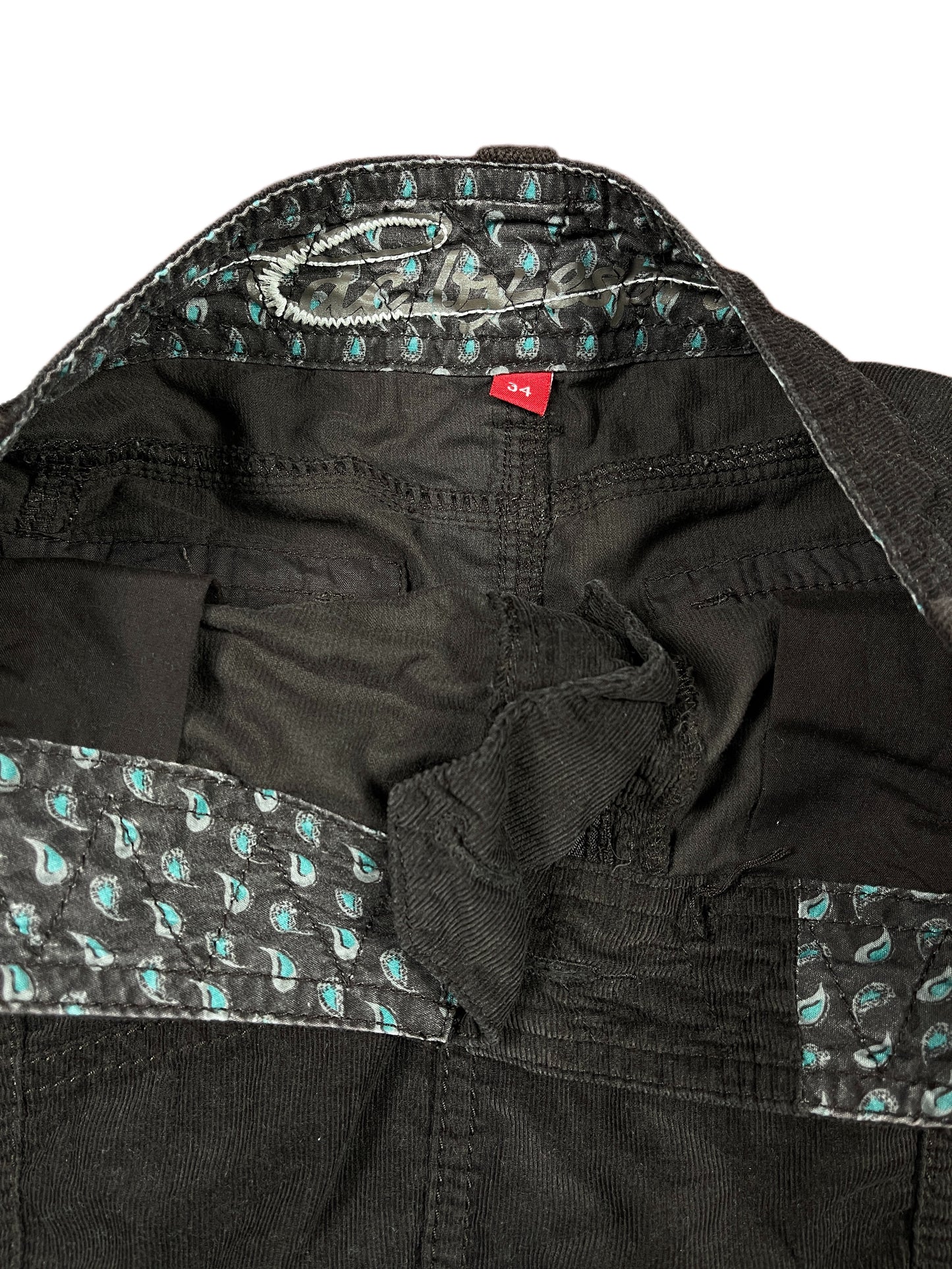 Y2k Esprit Low Waist Mini Corduroy Skirt Black - XS