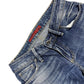 Y2k Salsa Low Waist Flared Denim Pants Blue - S