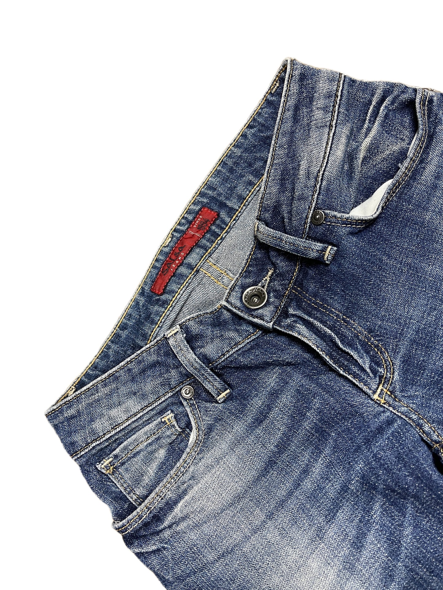 Y2k Salsa Low Waist Flared Denim Pants Blue - S