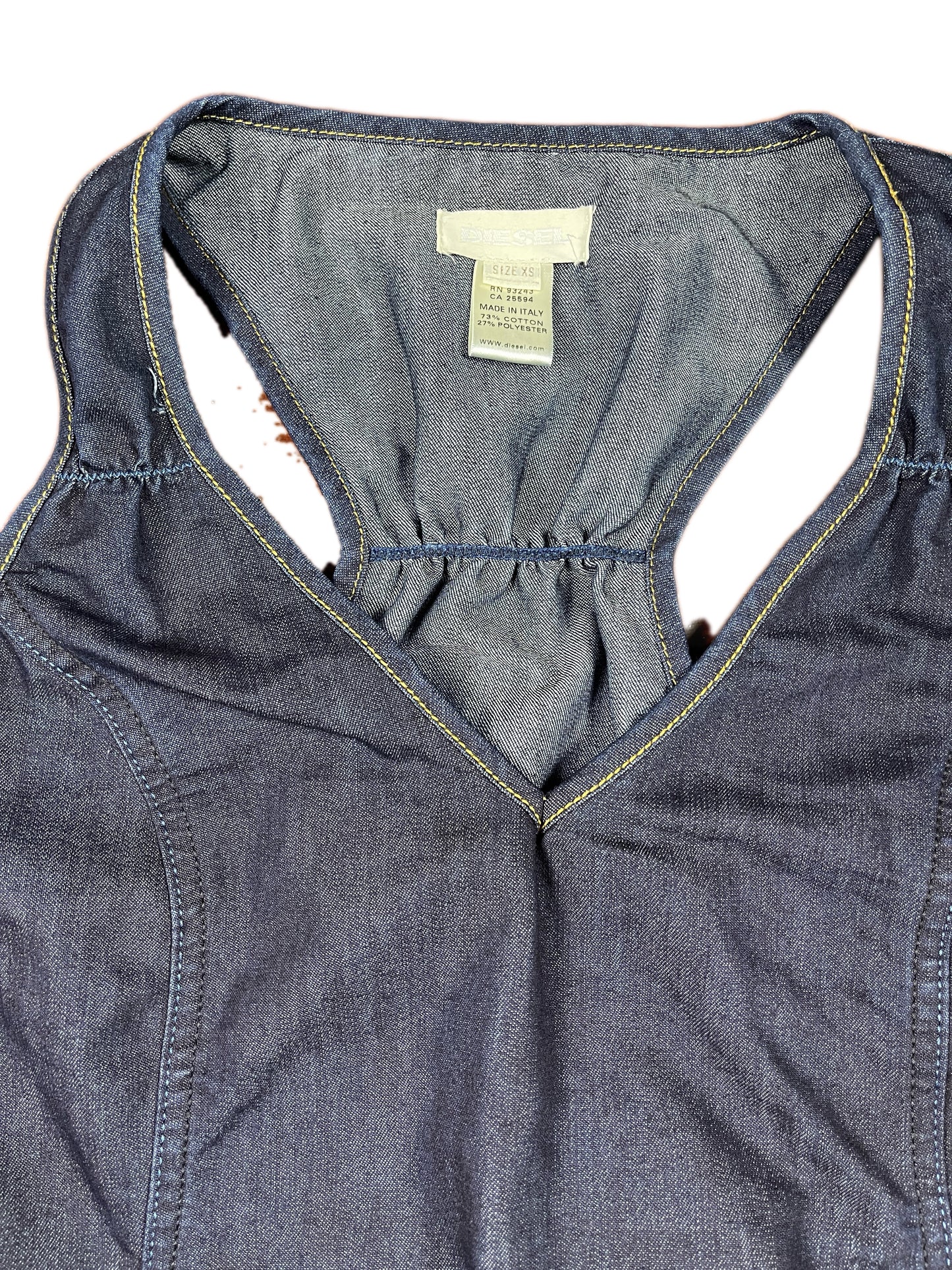 Y2k Diesel Sleeveless Denim Dress Blue - XS