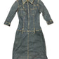 Y2k Short Sleeve Denim Dress Blue S