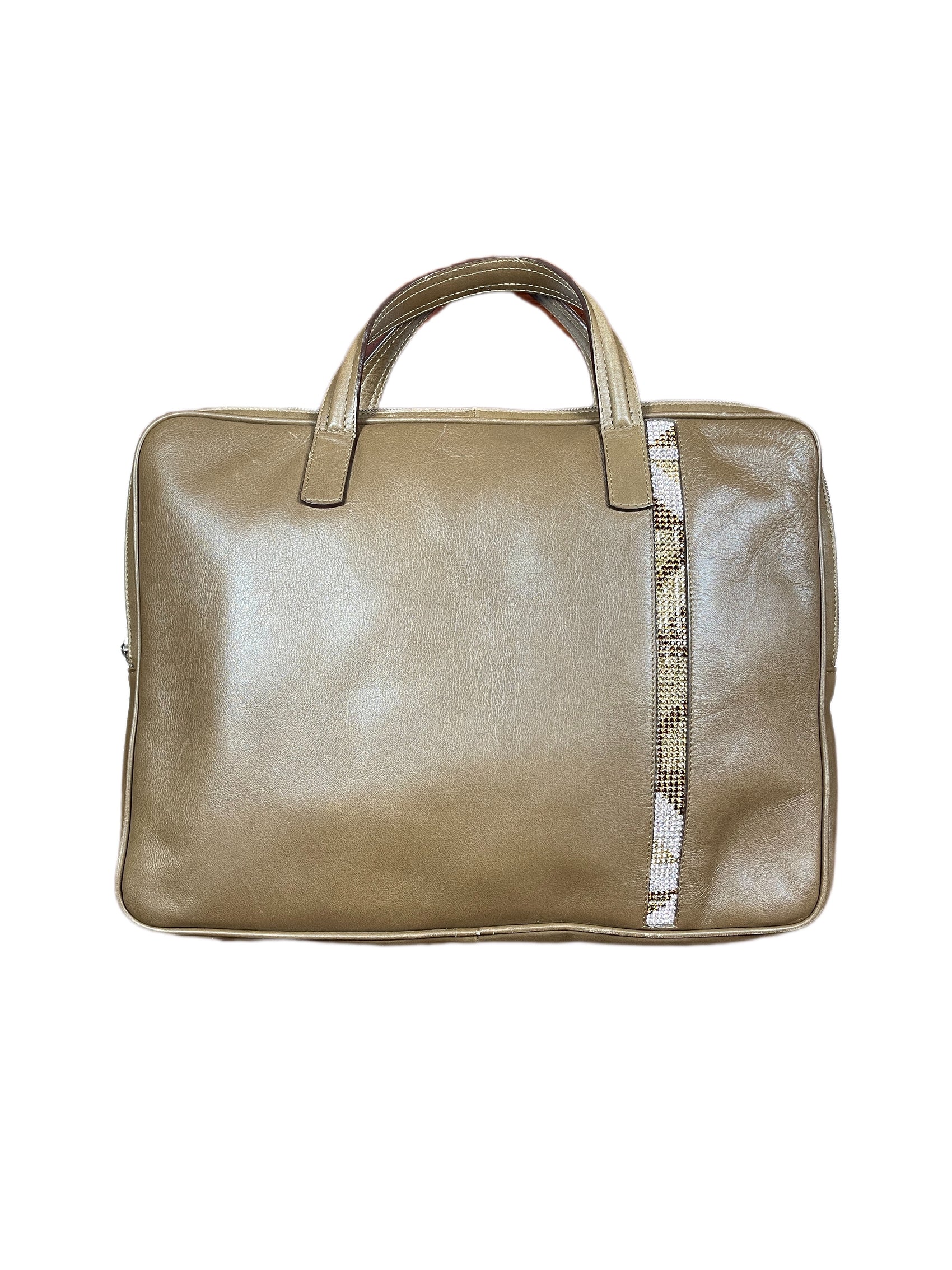 Vintage Balmain Leather Business Bag Brown