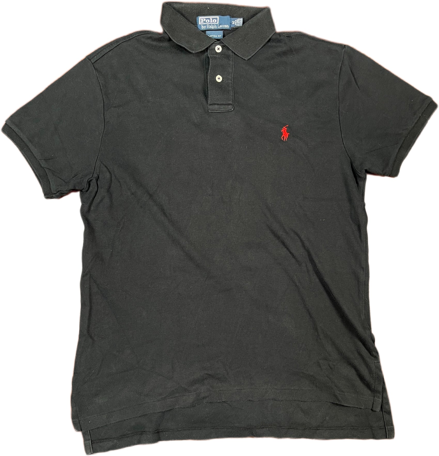 Vintage Ralph Lauren Polo Shirt Black Cotton M