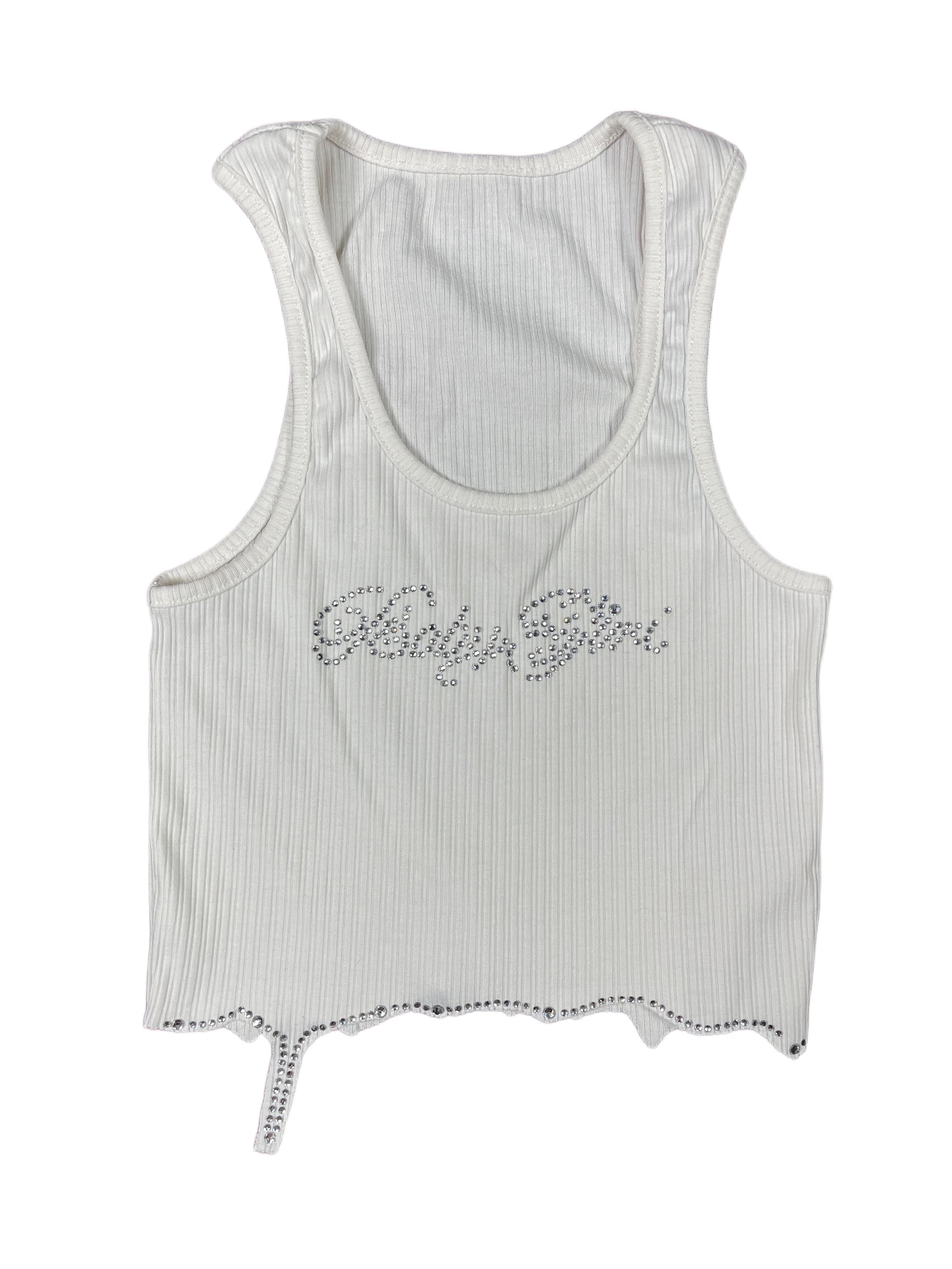 Y2k Baby Girl Sleeveless Top White - S