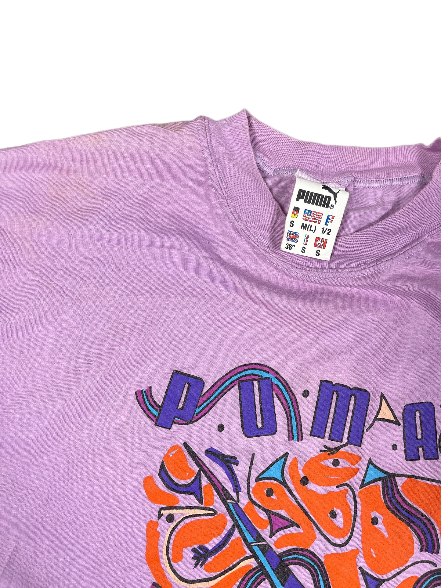 Vintage Puma T-Shirt Beach Purple - S