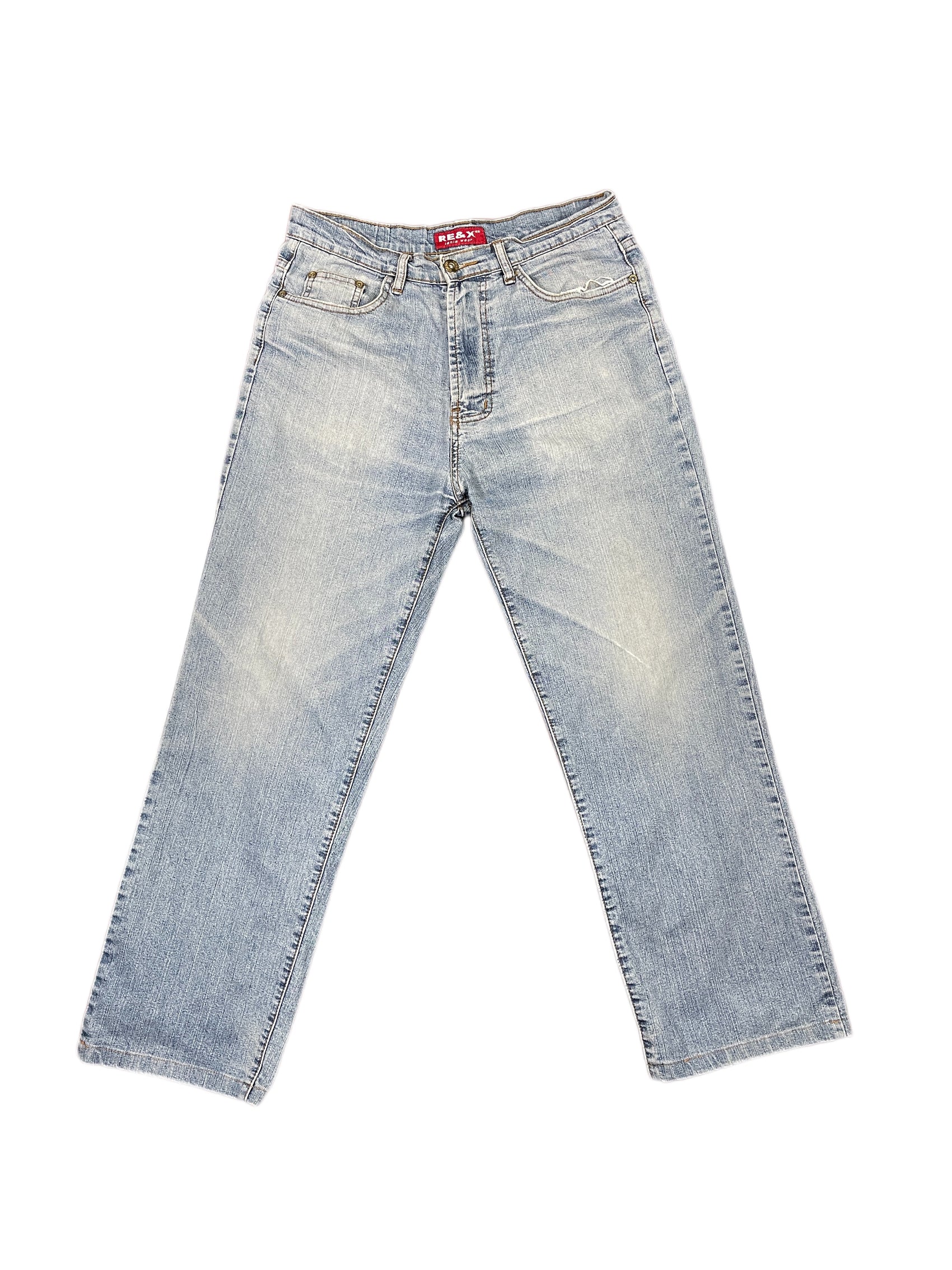 Y2k Re&x Bootcut Denim Pants Blue - XXL