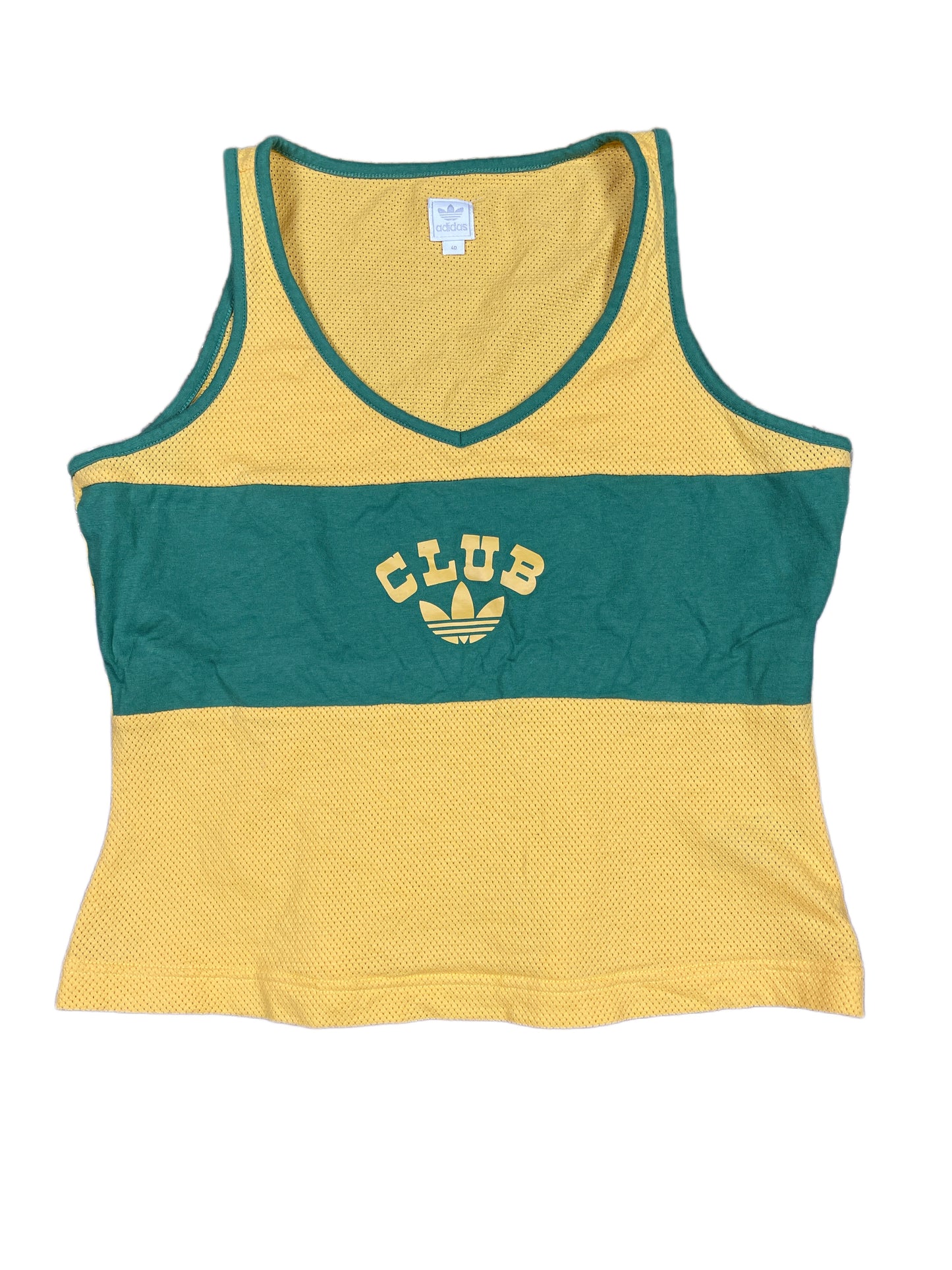 VIntage Adidas 2004 Club Sleeveless Top Yellow Green - L