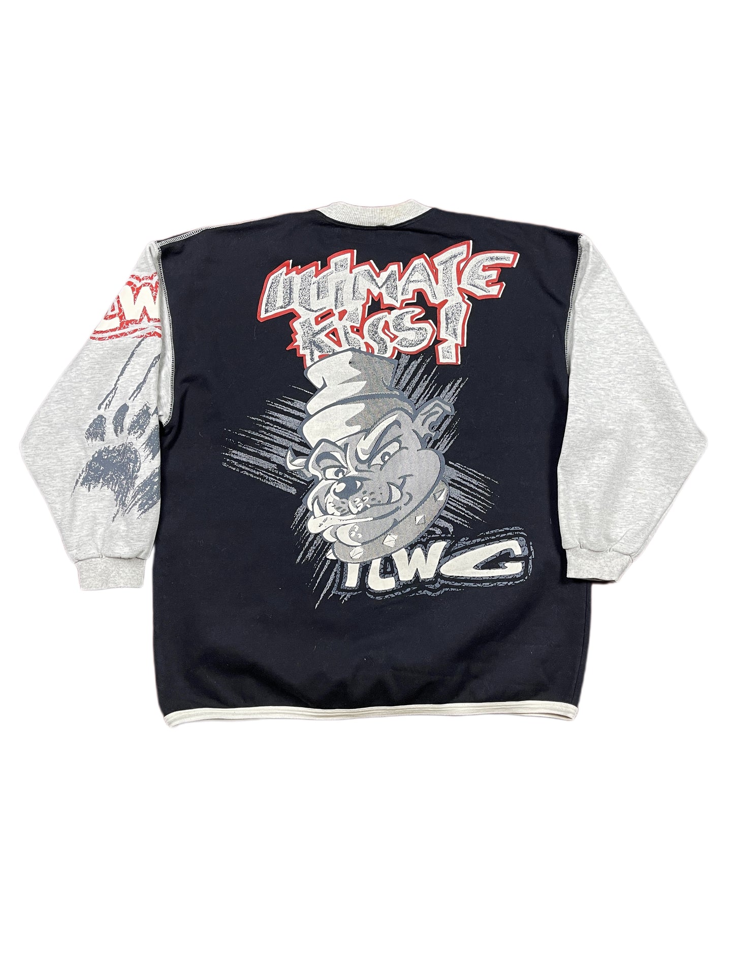 Y2k New Caro Pitbull Sweatshirt Black Gray - M