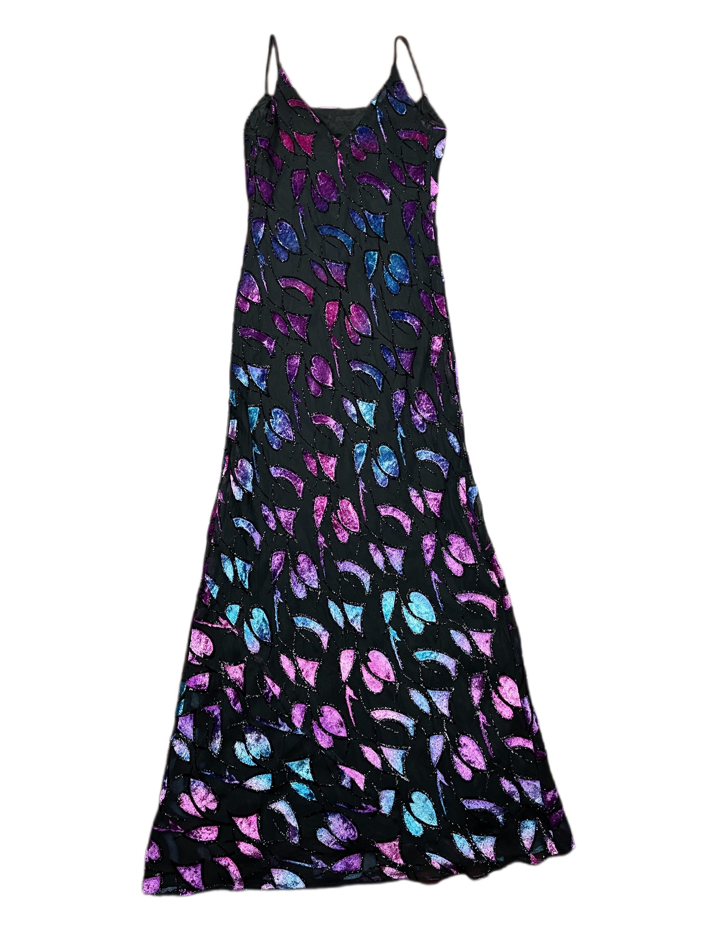 Y2k Eliza of California Sleeveless Dress Black Purple - M/L