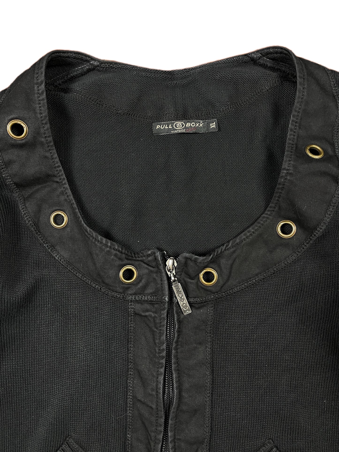 Y2k Pull Boxx Zip Sweatshirt Black - XL