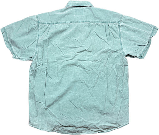 Vintage 90s Wrangler Short Sleeve Shirt Blue Cotton L