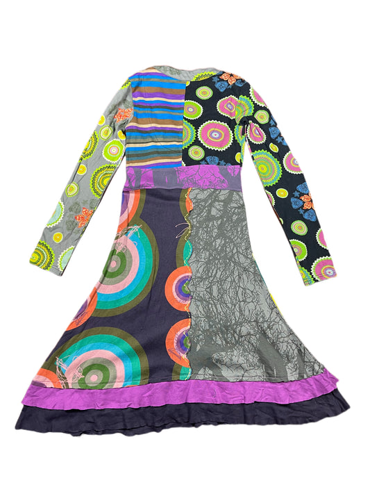 Y2k Desigual Long Sleeve Dress Multicolor - XS