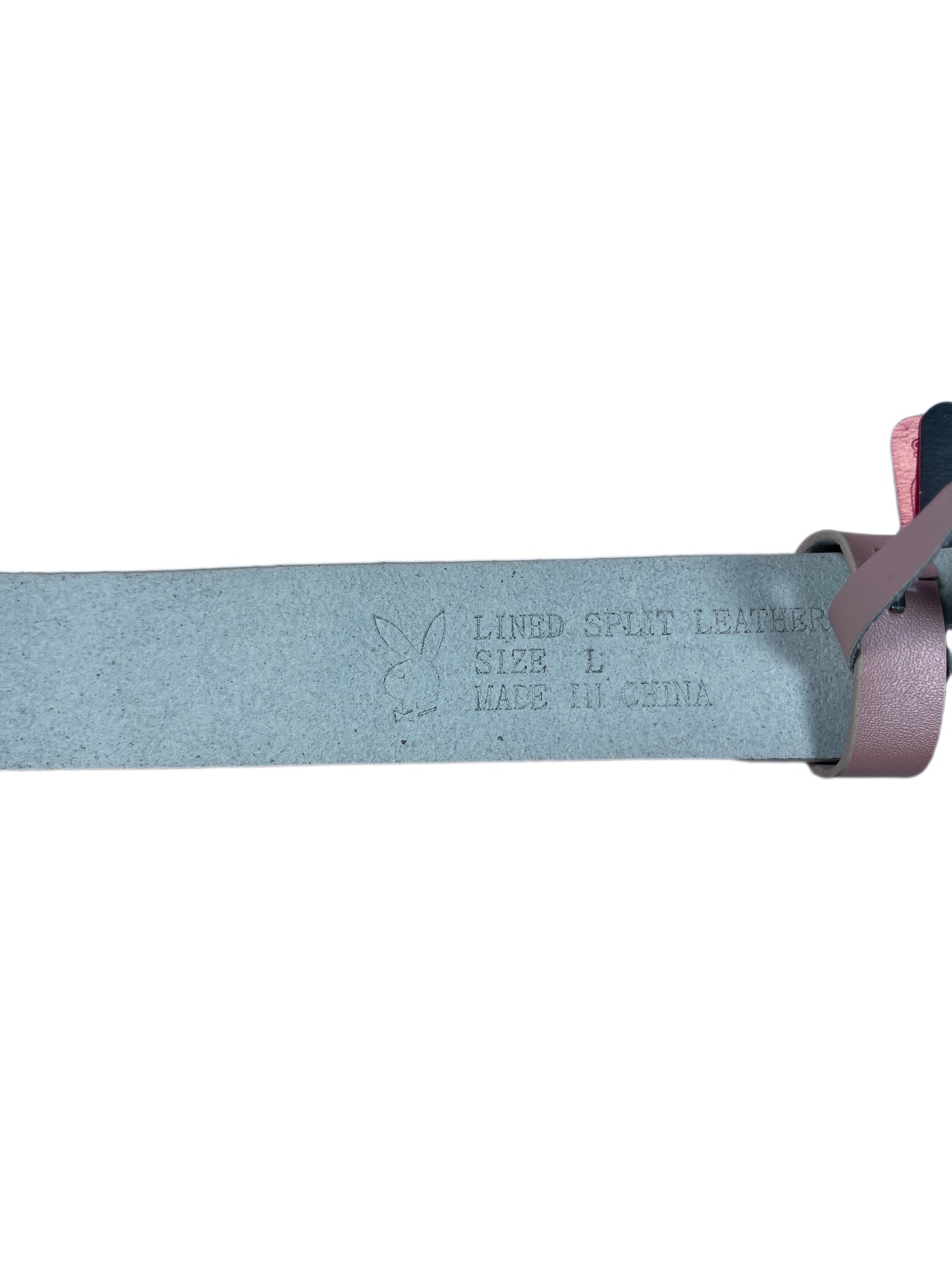 Y2k Playboy Leather Belt Pink Rose 2004