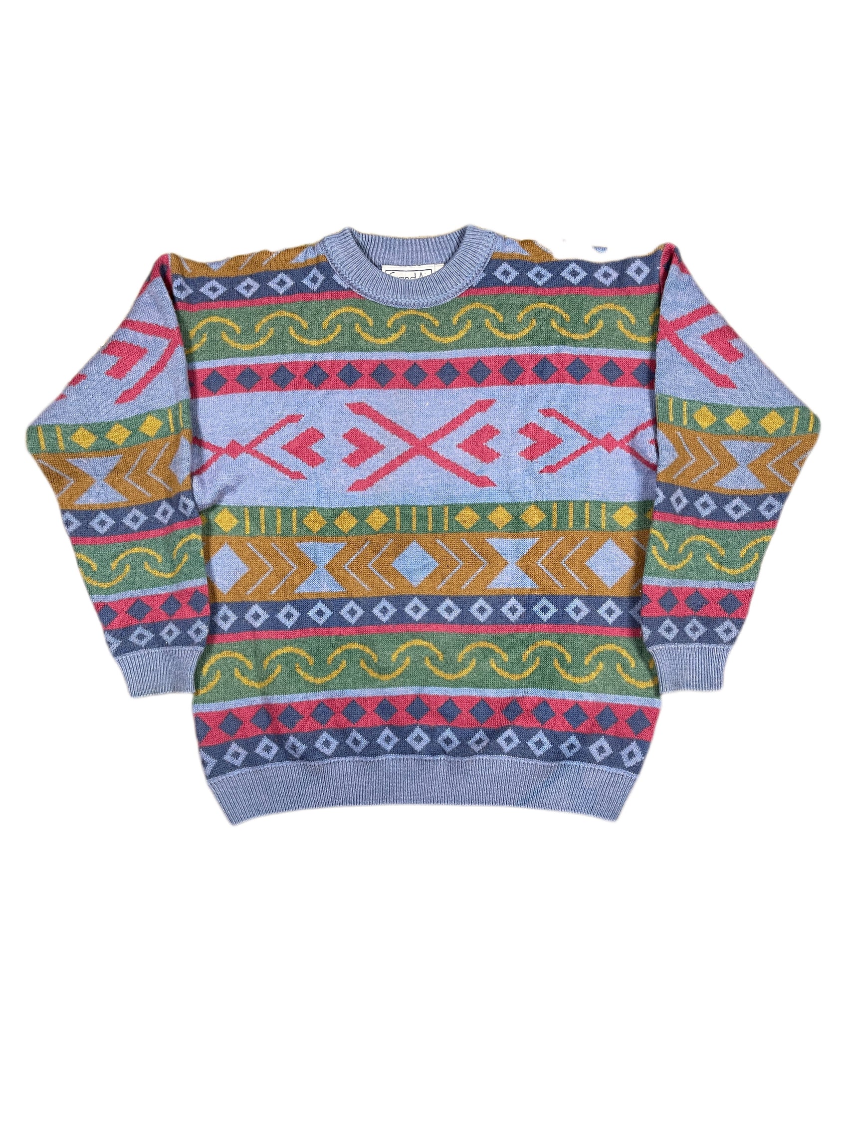 Vintage Grand Air Knitted Sweatshirt Multicolor - L