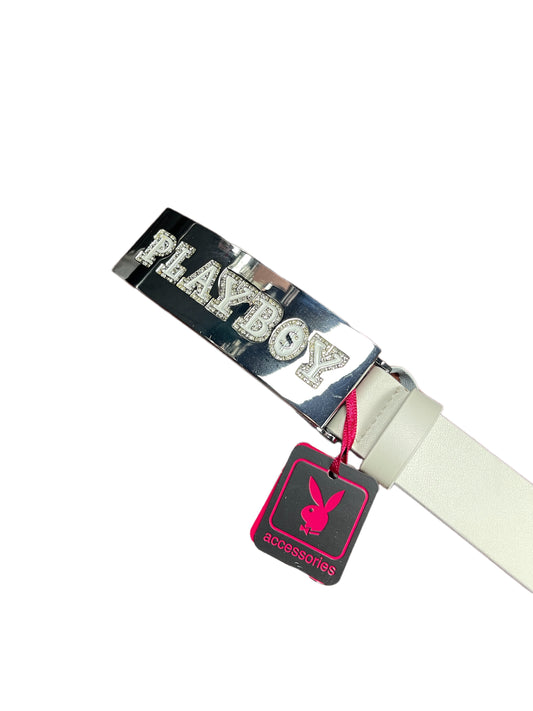 Y2k Playboy Leather Belt White 2004