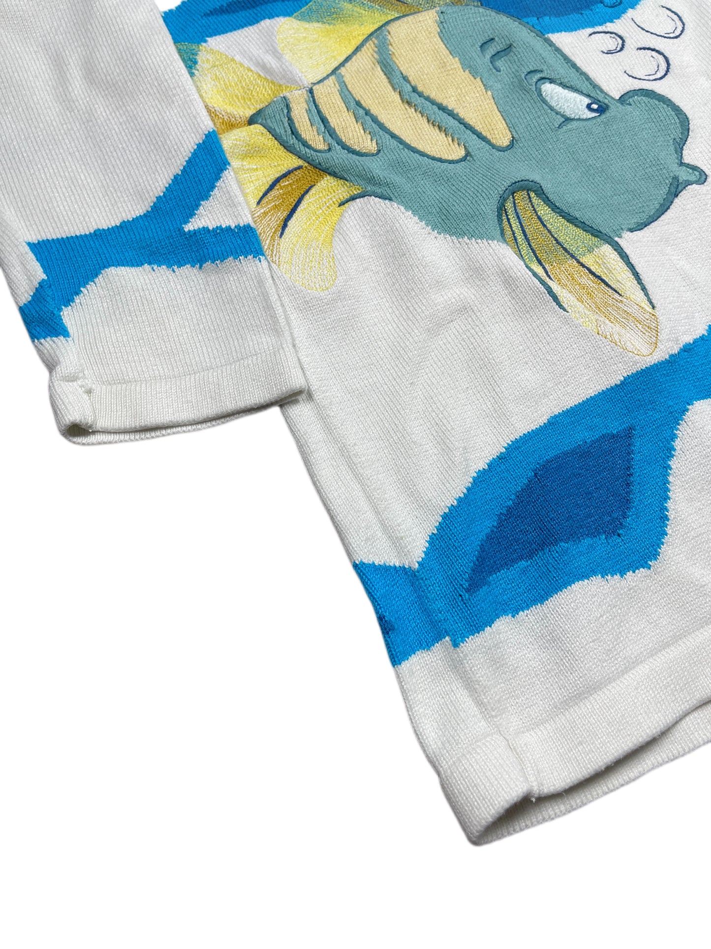 Vintage Iceberg 2001 Arielle Fish Knitted Sweatshirt White - S