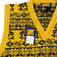 Vintage Duposol Sleeveless Knitted Sweatshirt Yellow Black - L