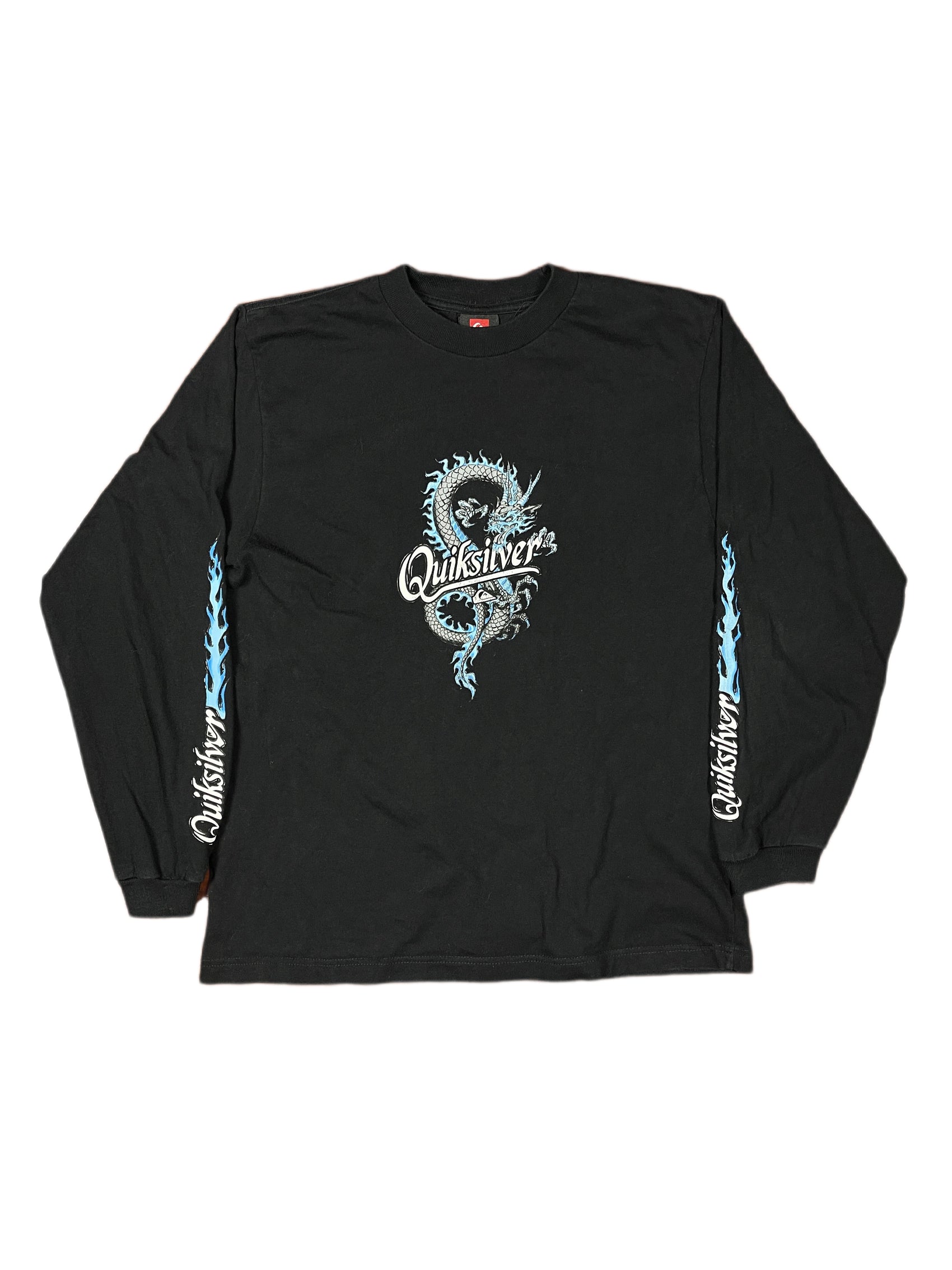 Y2k Quiksilver Long Sleeve Dragon Black - XS