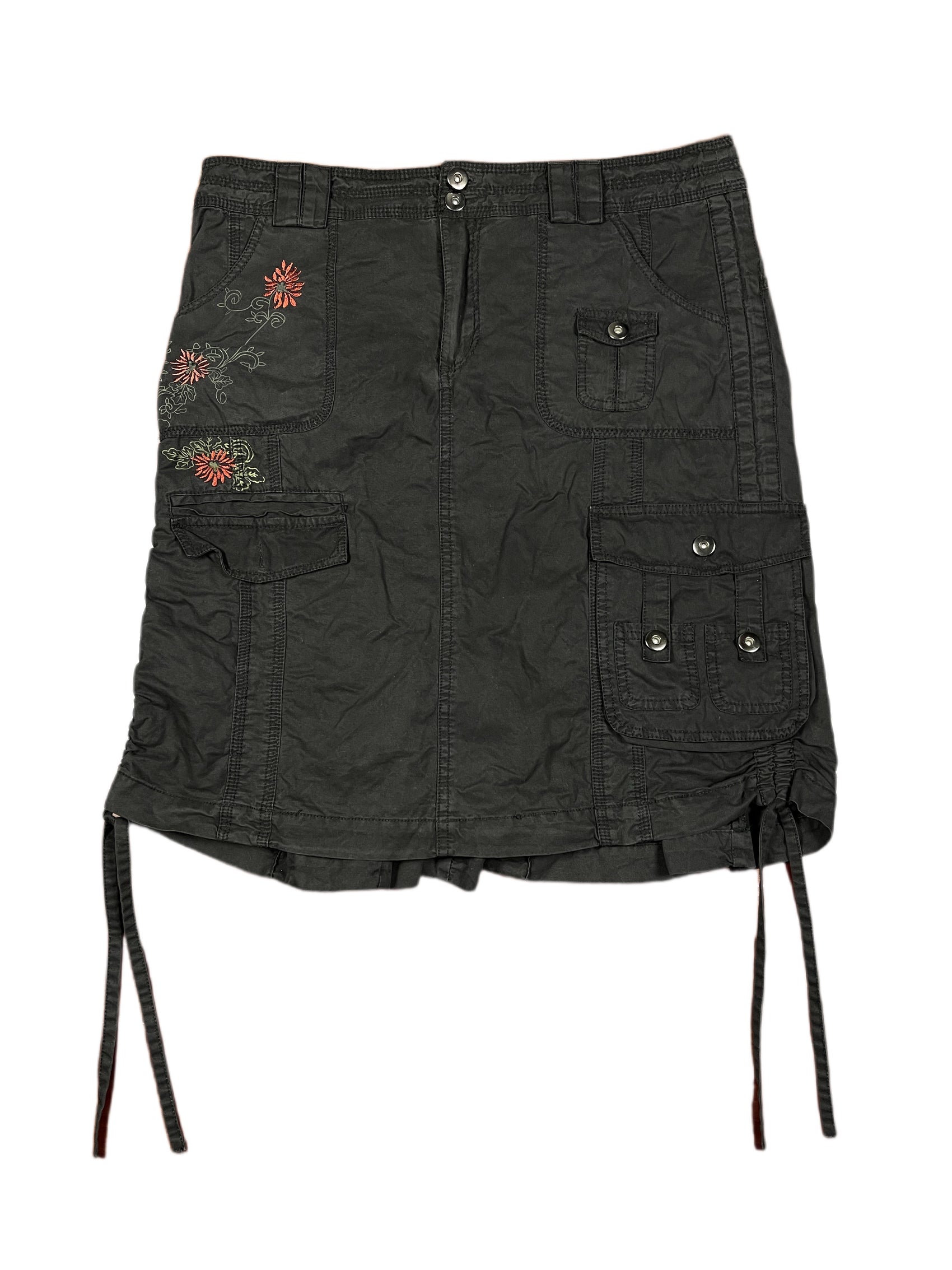Y2k DTP Cargo Skirt Black - XL
