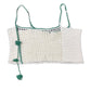 Knitted Sleeveless Top See Through White Green L/XL