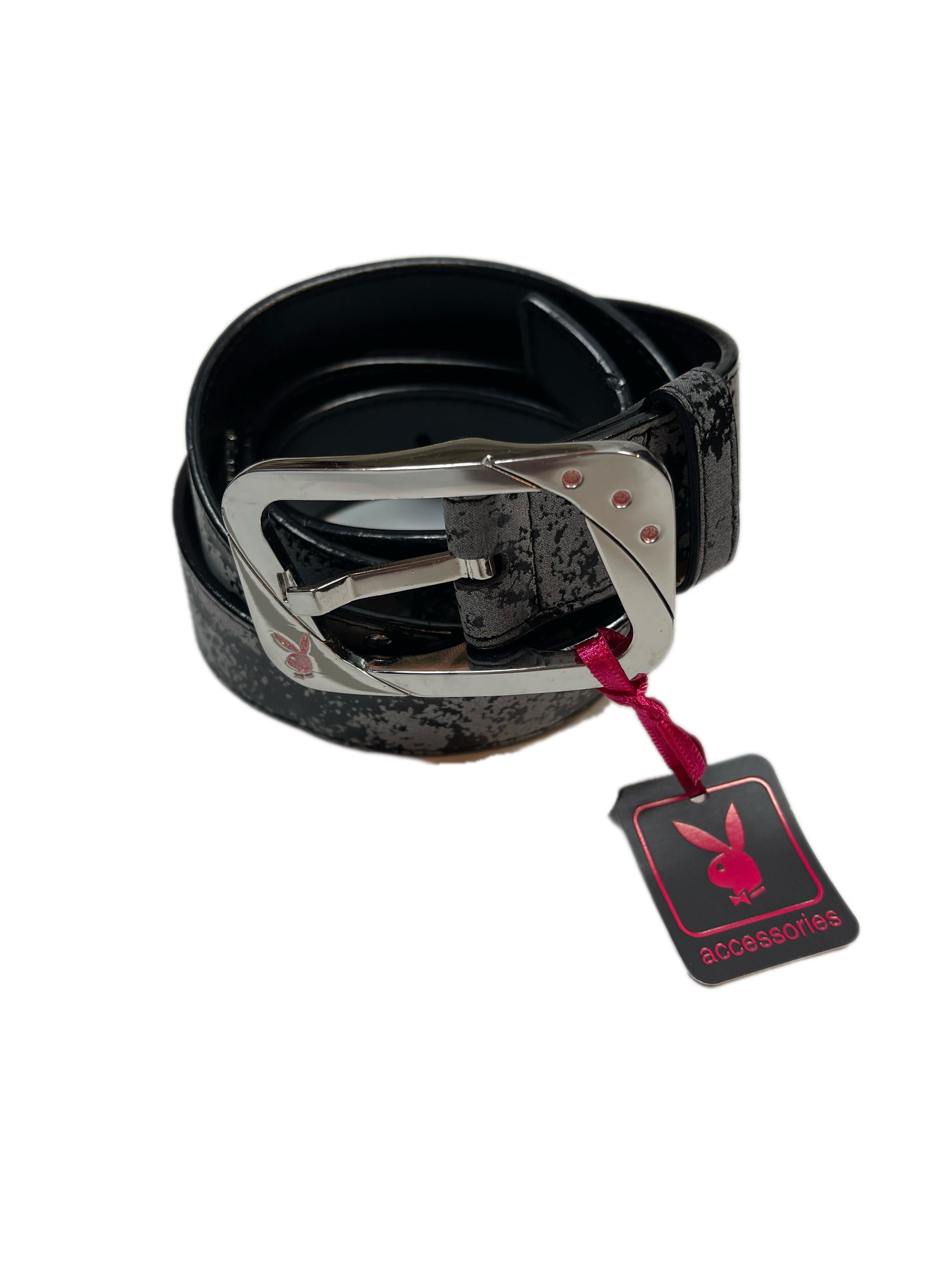 Y2k Playboy Belt Gray Black 2004
