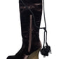 Y2k Victorio & Lucchino Knee High Velvet Brown Boots - 36