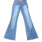 Y2k Chitton Low Waist Flared Denim Pants Blue - M