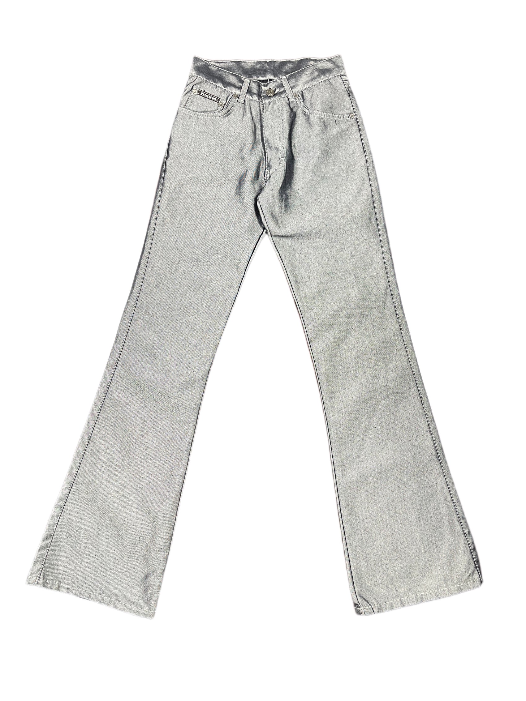 Y2k Vitellom Flared Pants Silver - S/M