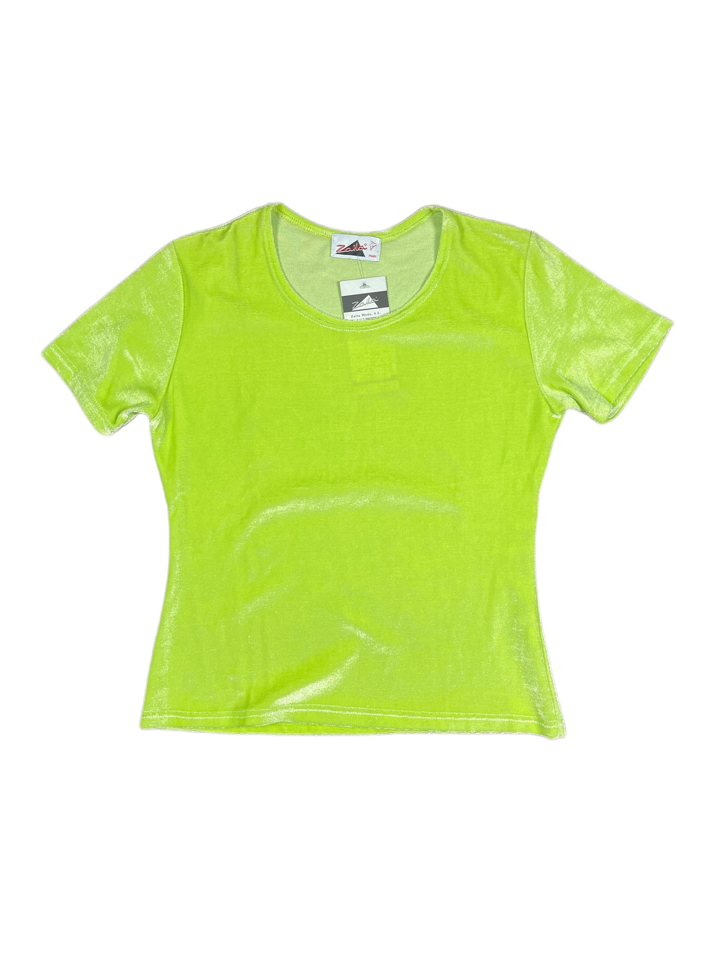 Y2k Zaila Short Sleeve Top Shinny Green - M