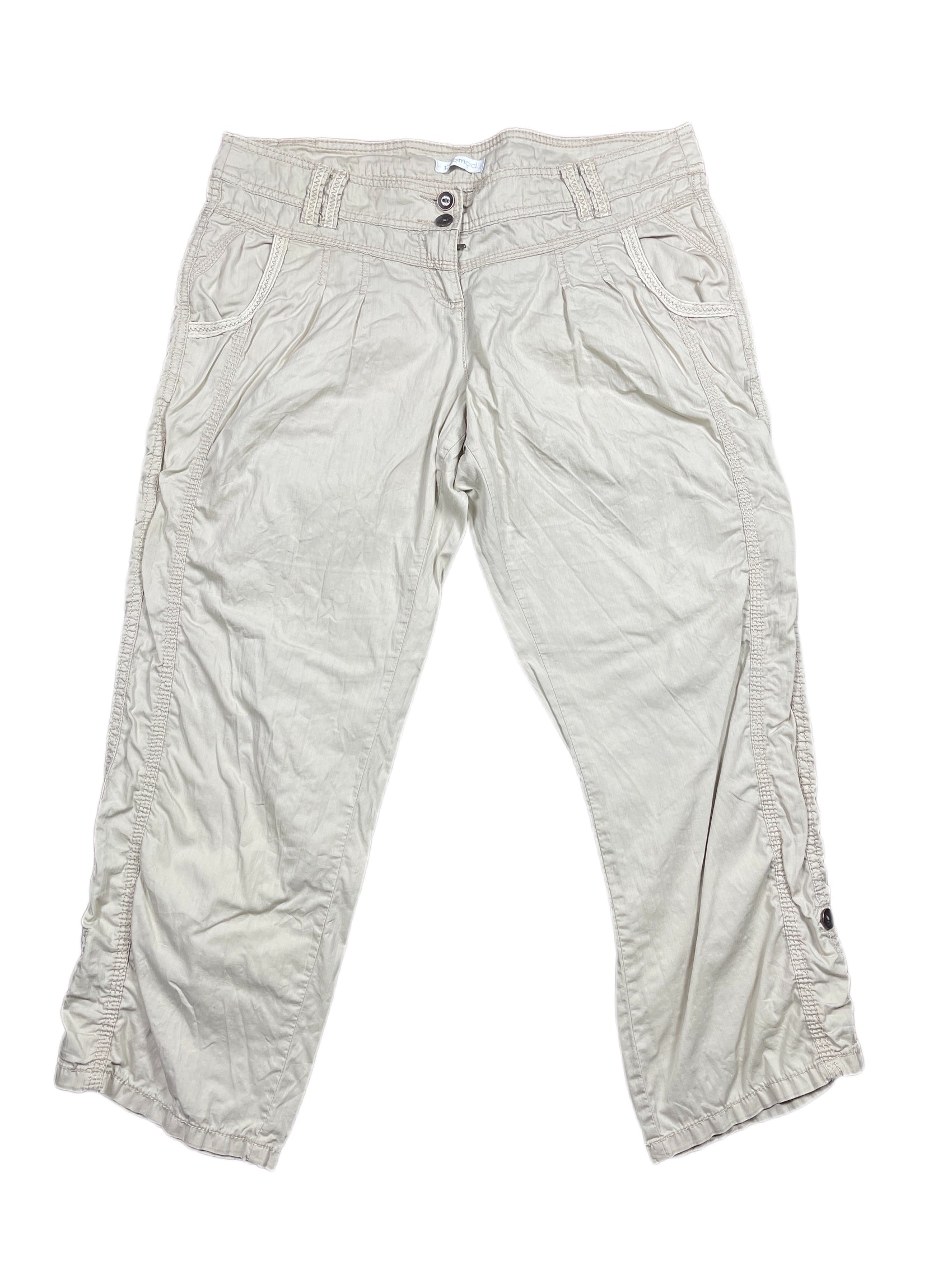 Y2k Promod Low Waist Pants Cream - XXL