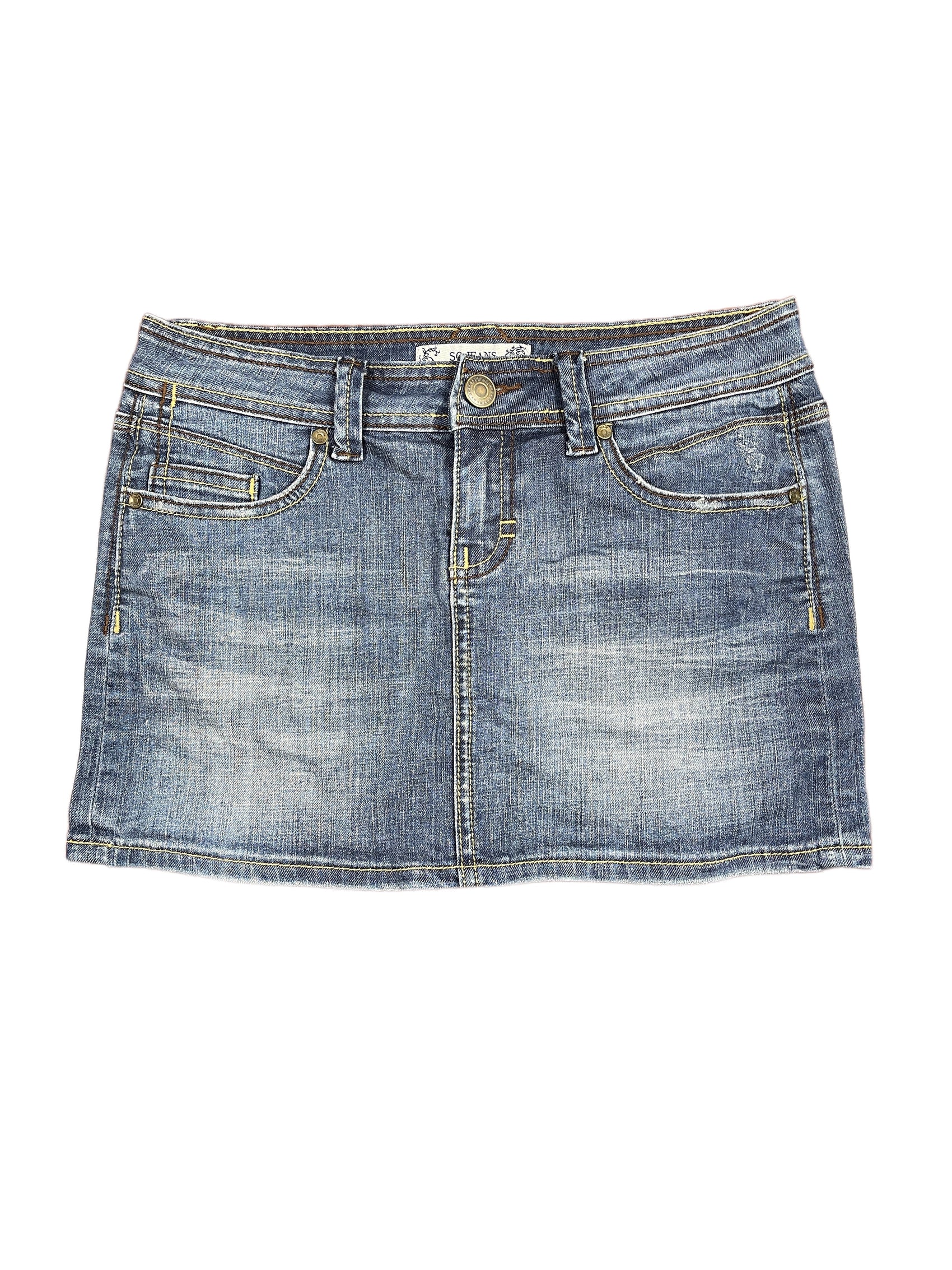 Y2k So Jeans Pimkie Low Waist Denim Skirt Blue - M