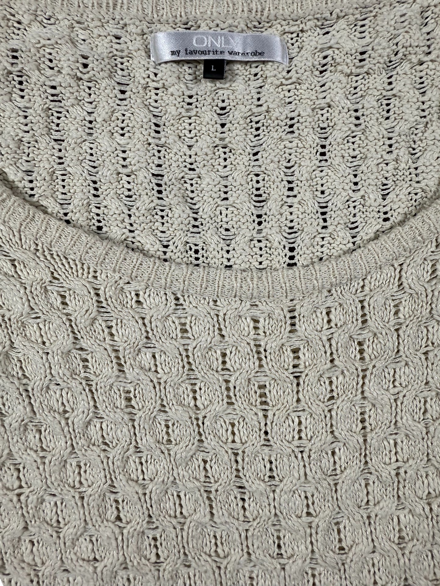 Y2k Only Knit Sweatshirt Cream - L