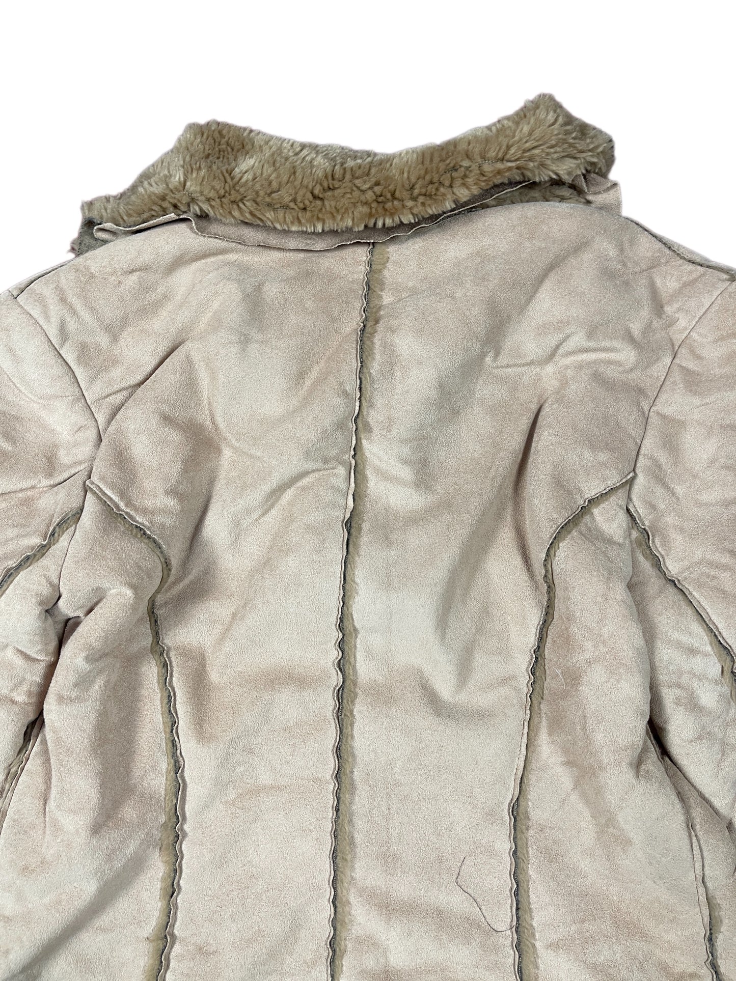 Vintage Faux Fur Coat Beige - M