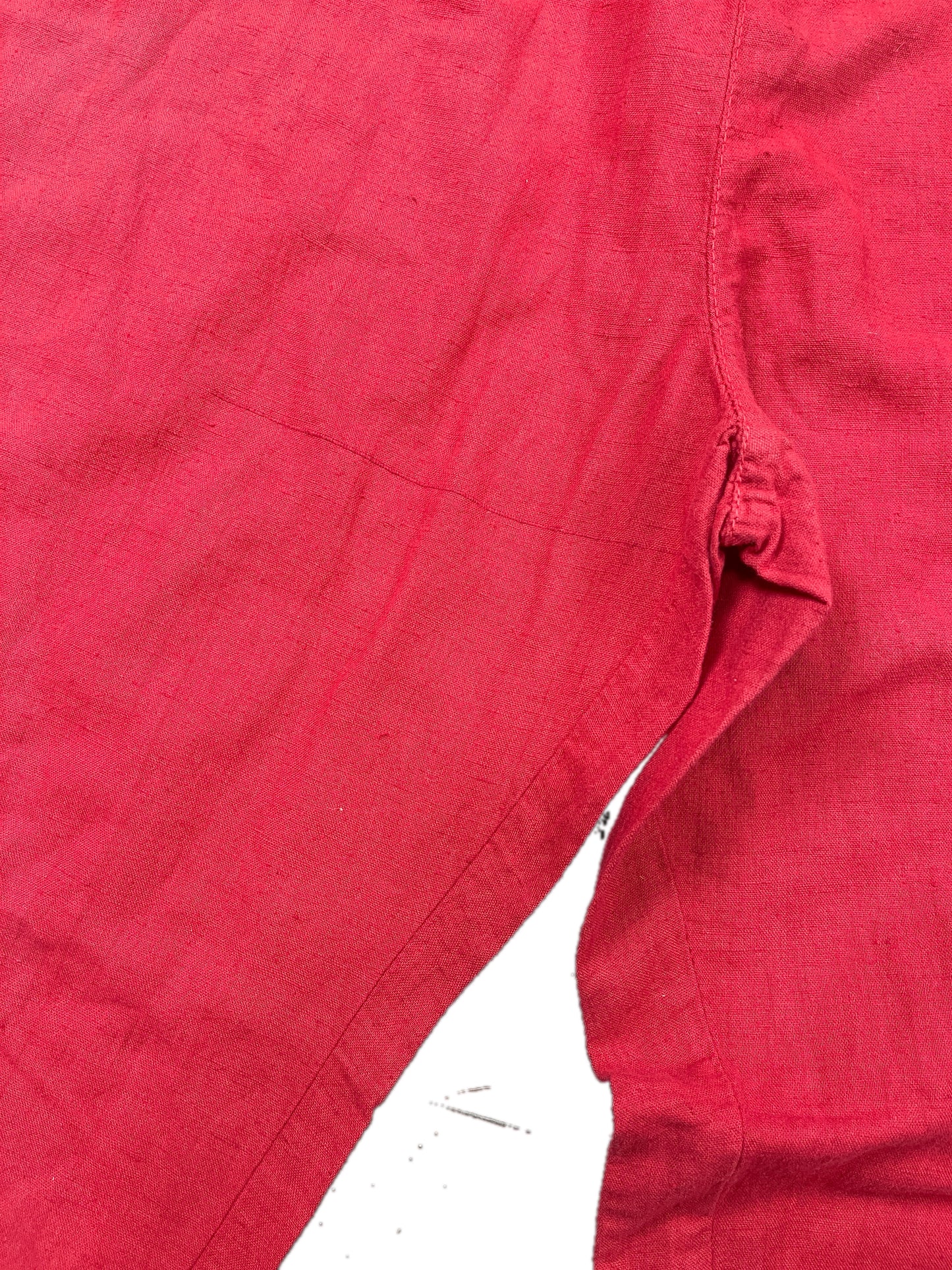 Y2k Onyx Deadstock Bootcut Linen Pants Red - XL