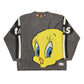 Vintage Looney Tunes 2000 Tweety Warner Bros Chunky Knitted Sweatshirt Gray - S