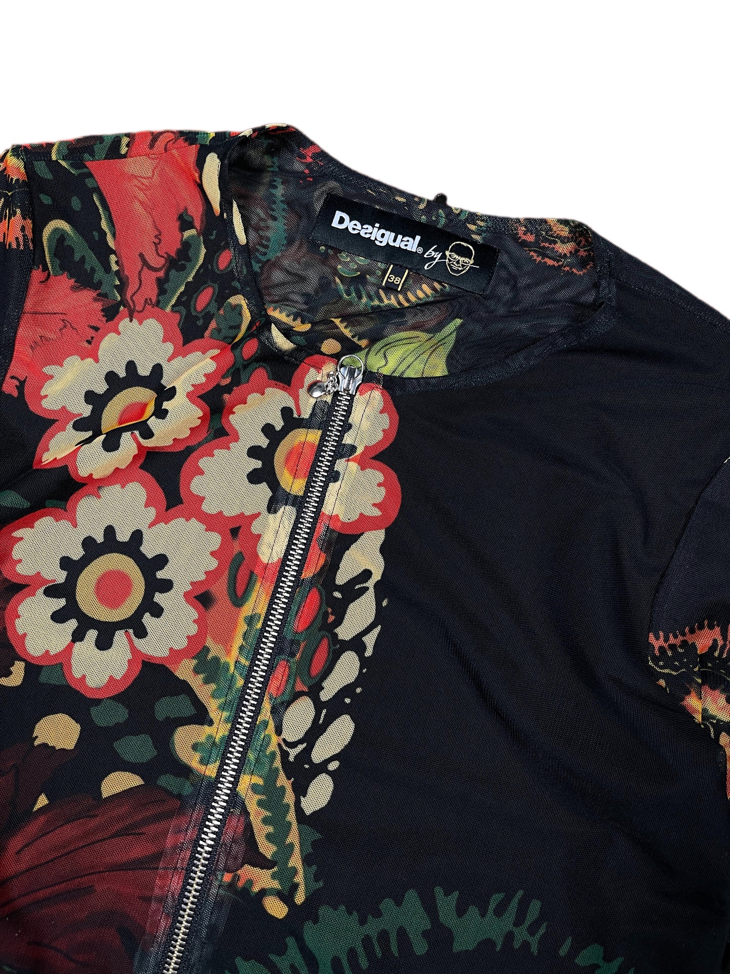 Desigual See Through Long Sleeve Top Multicolor - M