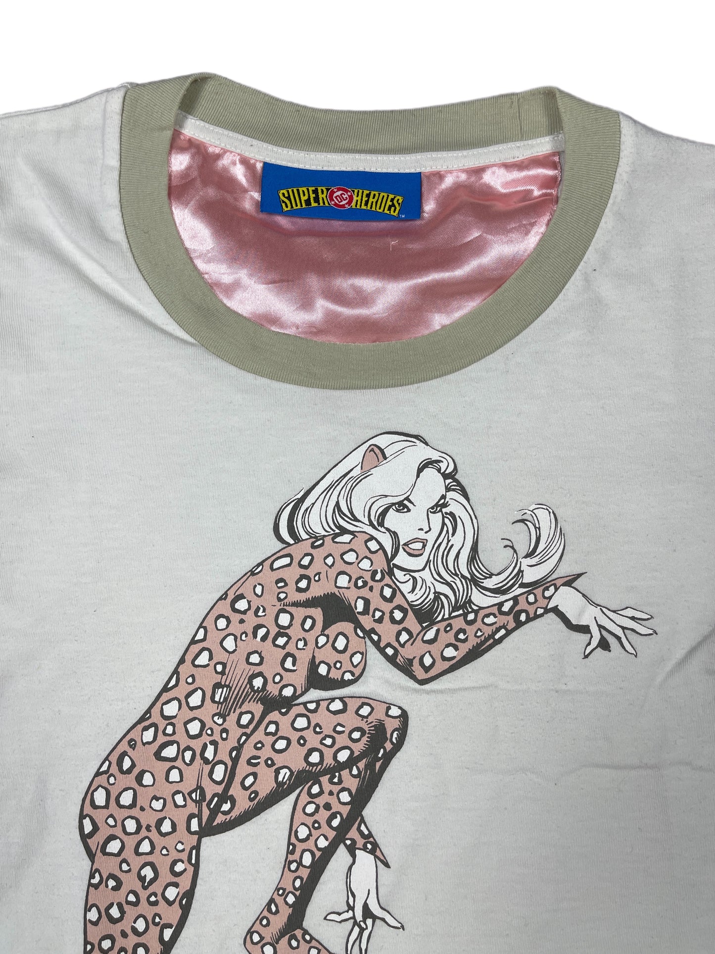 Y2k 2008 Cat Woman Short Sleeve Top White -/M