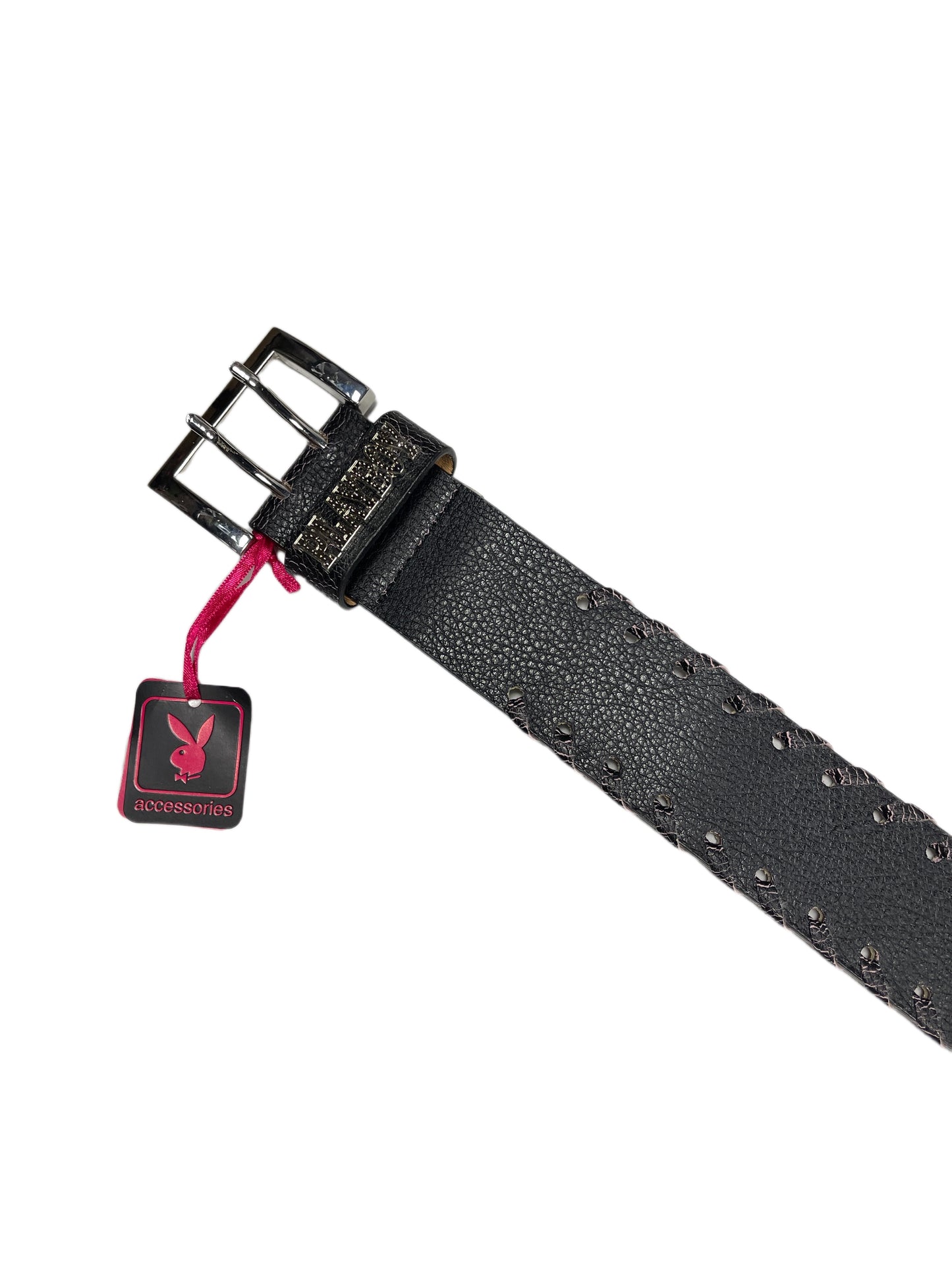 Y2k Playboy Belt Black Pink 2004