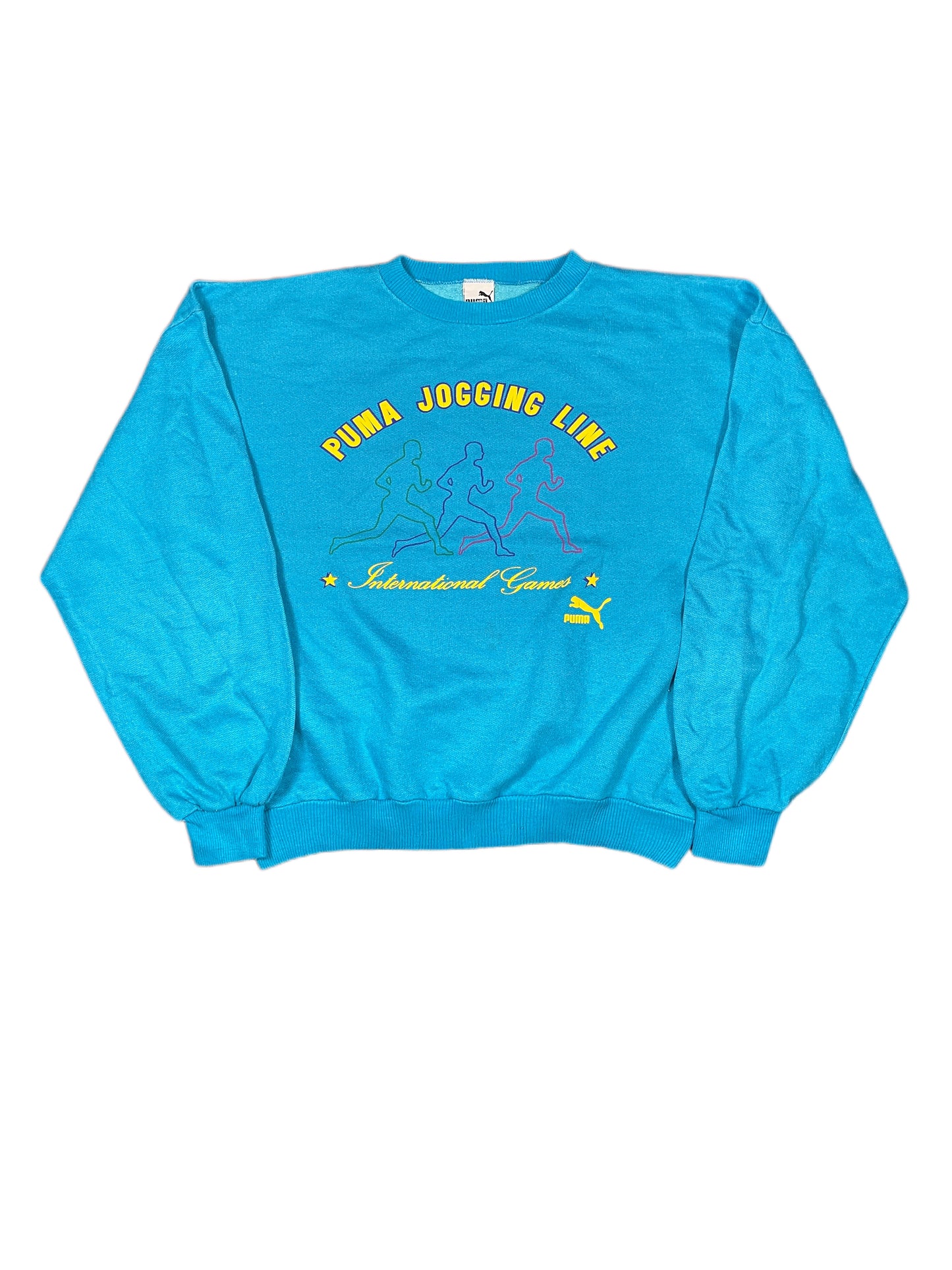 Vintage Puma Jogging Line 1980s Sweatshirt Blue - XL
