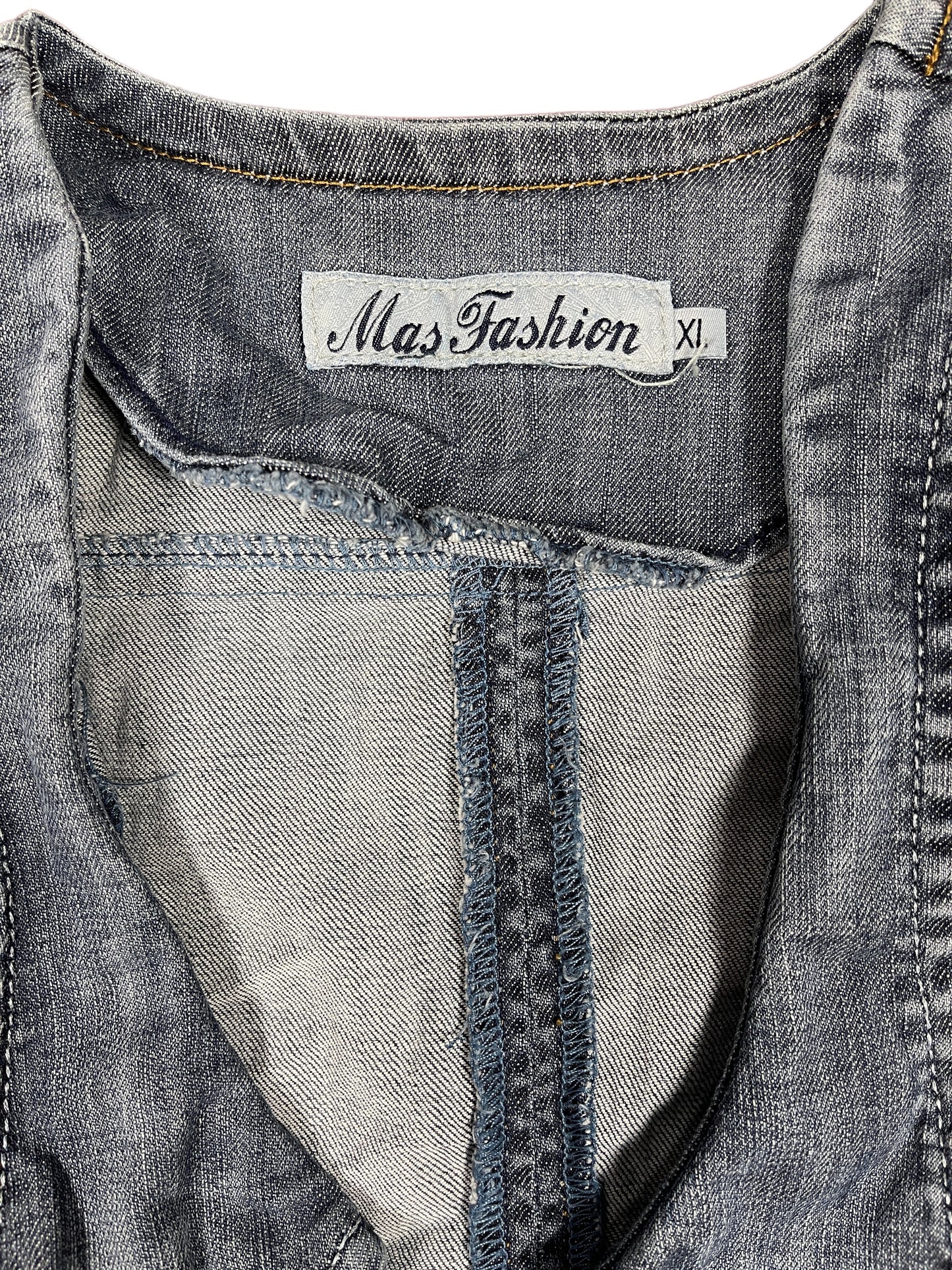 Y2k Mas Fashion Denim Sleeveless Top Blue - XL