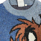Vintage Looney Tunes 2004 Warner Bros Chunky Knitted Sweatshirt Blue Brown - L