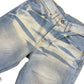 Vintage Levi's Low Waist Flared Denim Pants Blue White - M