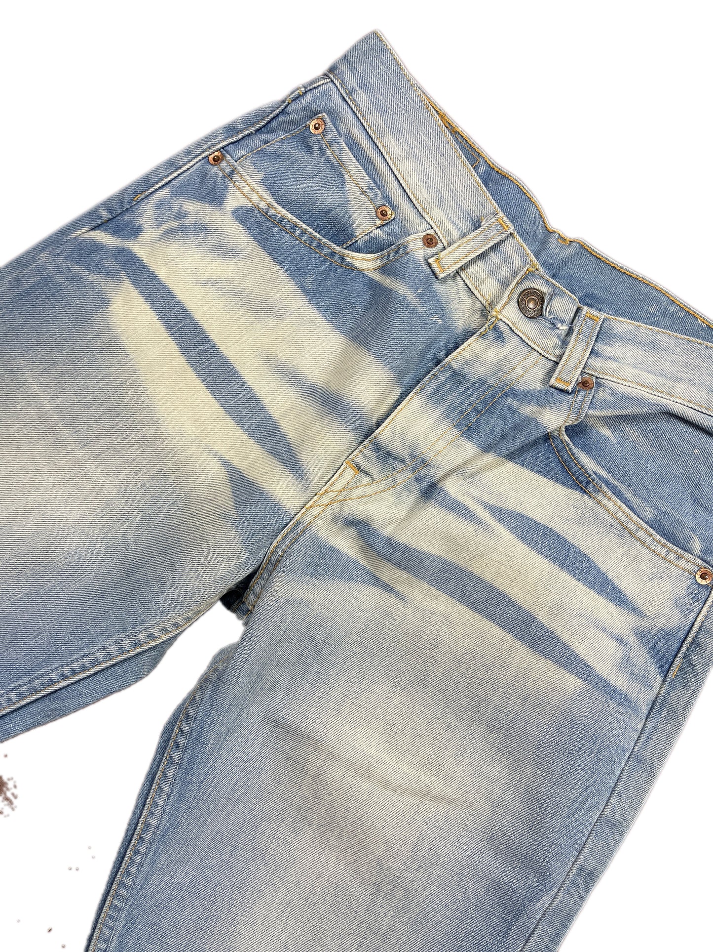 Vintage Levi's Low Waist Flared Denim Pants Blue White - M